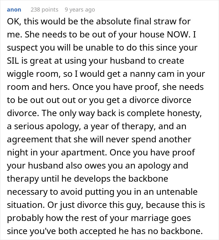 Comment discussing how a lady tries to frame her sister-in-law and turn her brother against his wife, shocking the couple.