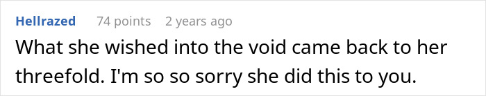 Screenshot of an online comment expressing sympathy about a woman shocked to find her mother-in-law’s hatred after losing her husband. Screenshot of an online comment expressing sympathy about a woman shocked to find her mother-in-law’s hatred after losing her husband.