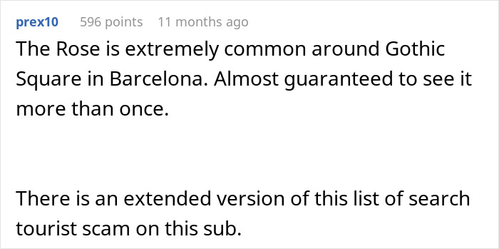 Text screenshot showing a forum user describing a common tourist trap, mentioning tourist scams and traps. Text screenshot showing a forum user describing a common tourist trap, mentioning tourist scams and traps.