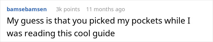 Screenshot of a humorous comment about tourist traps highlighting the common issue of pickpocketing in popular travel spots. Screenshot of a humorous comment about tourist traps highlighting the common issue of pickpocketing in popular travel spots.