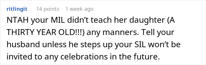 Screenshot of a social media comment discussing a lady miffed after SIL tells her to stop making niece's birthday all about her spiritual awakening. Screenshot of a social media comment discussing a lady miffed after SIL tells her to stop making niece's birthday all about her spiritual awakening.