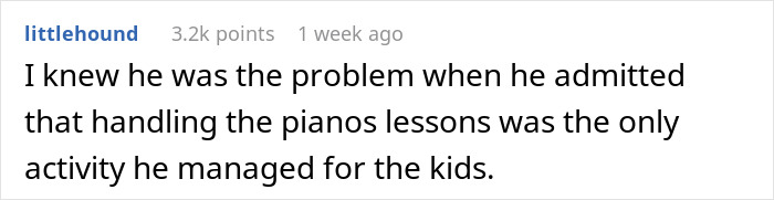 Comment on a forum post about a man telling his wife she couldn’t do it without him, as she proves him wrong.