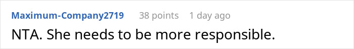 Screenshot of an online comment discussing 19YO raising sister's kid and criticism about what he feeds her. Screenshot of an online comment discussing 19YO raising sister's kid and criticism about what he feeds her.