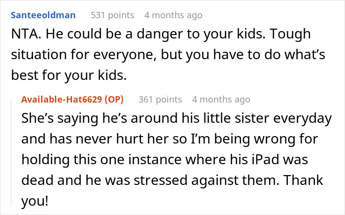 Online discussion about woman refusing to babysit her autistic nephew after he injures her daughter and spits on her Online discussion about woman refusing to babysit her autistic nephew after he injures her daughter and spits on her