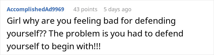 Comment from user AccomplishedAd9969 defending themselves amid criticism, highlighting challenges of working mom facing in-law judgments. Comment from user AccomplishedAd9969 defending themselves amid criticism, highlighting challenges of working mom facing in-law judgments.