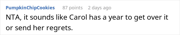 Screenshot of an online discussion about a woman refusing to cancel her daughter’s dream wedding venue despite family drama. Screenshot of an online discussion about a woman refusing to cancel her daughter’s dream wedding venue despite family drama.