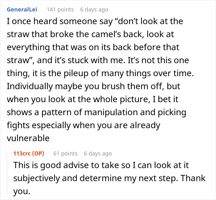 Screenshot of a conversation discussing emotional manipulation and vulnerability after a wife shares surgery details. Screenshot of a conversation discussing emotional manipulation and vulnerability after a wife shares surgery details.