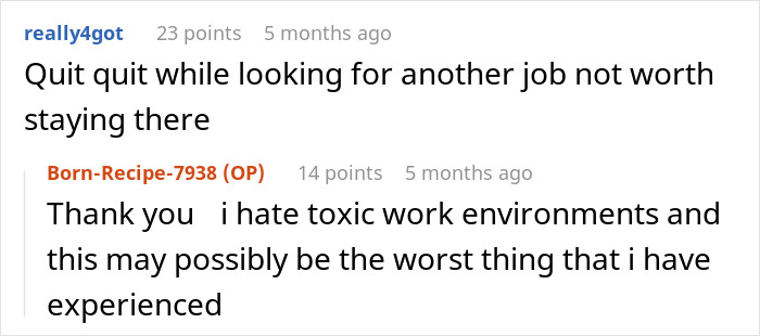 Screenshot of a discussion about an employee missing work due to a flat tire and the GM's unusual response.