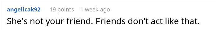 Text comment on a social media post stating that true friends do not act in hurtful ways. Text comment on a social media post stating that true friends do not act in hurtful ways.