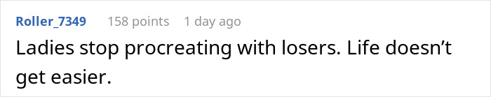 Screenshot of an online comment stating advice about relationships, with 158 points and posted 1 day ago. Screenshot of an online comment stating advice about relationships, with 158 points and posted 1 day ago.