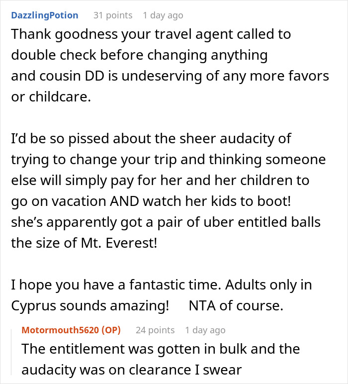 Cousin Tells Woman To Cover $4,000 Family Vacation, Labels Her Selfish When She Refuses