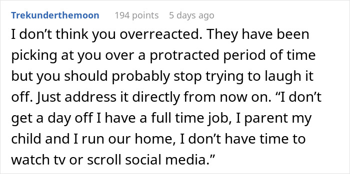 Working mom responds to in-laws doubting her challenges with once-a-week daycare and balancing a full-time job. Working mom responds to in-laws doubting her challenges with once-a-week daycare and balancing a full-time job.