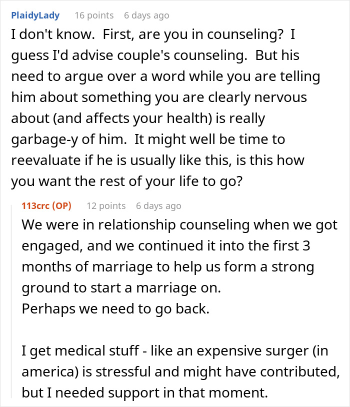 Reddit user discusses hubby mocking wife over mispronunciation during surgery talk, highlighting emotional distress and relationship counseling. Reddit user discusses hubby mocking wife over mispronunciation during surgery talk, highlighting emotional distress and relationship counseling.