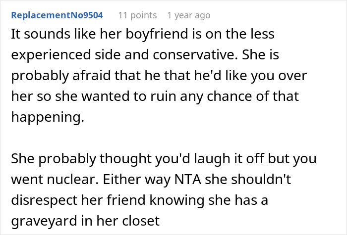 Comment discussing boyfriend's judgment on woman’s body count and revealing girlfriend’s body count instead online. Comment discussing boyfriend's judgment on woman’s body count and revealing girlfriend’s body count instead online.