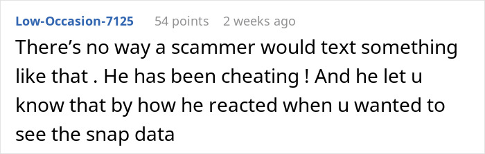 Screenshot of an online comment about strange text from fiancé raising concerns for a mom-to-be. Screenshot of an online comment about strange text from fiancé raising concerns for a mom-to-be.