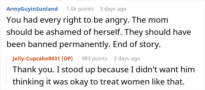 Screenshot of a Reddit conversation discussing a lady grabbing a teen's phone as he takes a picture of her backside. Screenshot of a Reddit conversation discussing a lady grabbing a teen's phone as he takes a picture of her backside.