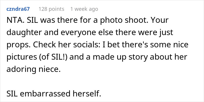 Screenshot of a Reddit comment discussing a lady miffed after SIL tells her to stop making niece's birthday about spiritual awakening. Screenshot of a Reddit comment discussing a lady miffed after SIL tells her to stop making niece's birthday about spiritual awakening.