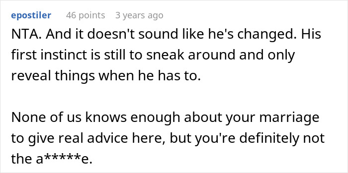 Commenter explaining the husband's secretive behavior and advising on a complicated marriage issue involving a bonus stepdaughter. Commenter explaining the husband's secretive behavior and advising on a complicated marriage issue involving a bonus stepdaughter.