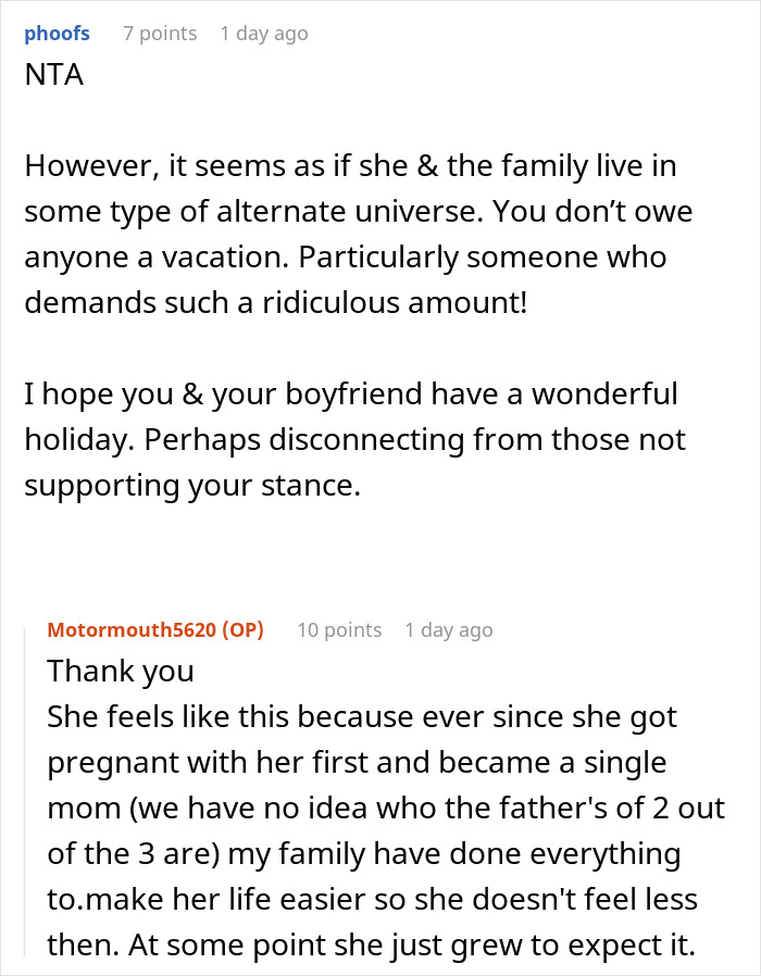 Cousin Tells Woman To Cover $4,000 Family Vacation, Labels Her Selfish When She Refuses