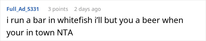 Screenshot of a Reddit comment where a user offers to buy a beer while running a bar in Whitefish. Screenshot of a Reddit comment where a user offers to buy a beer while running a bar in Whitefish.