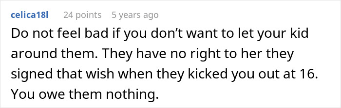 Screenshot of an online comment discussing an estranged dad seeking to reconnect with his daughter after a cancer diagnosis. Screenshot of an online comment discussing an estranged dad seeking to reconnect with his daughter after a cancer diagnosis.