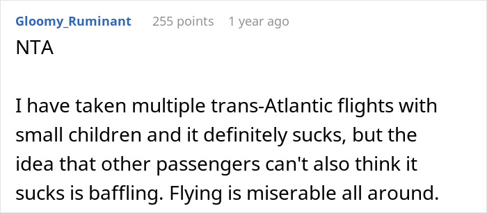 Reddit user shares experience of long flight with kids, discussing challenges and reactions from a sibling perspective. Reddit user shares experience of long flight with kids, discussing challenges and reactions from a sibling perspective.