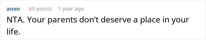 Screenshot of an online comment about a woman’s old fight with stepsister leading to cutting ties with family. Screenshot of an online comment about a woman’s old fight with stepsister leading to cutting ties with family.