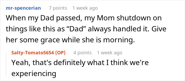 Reddit comment conversation discussing coping with loss while dealing with a sewage disaster at home. Reddit comment conversation discussing coping with loss while dealing with a sewage disaster at home.