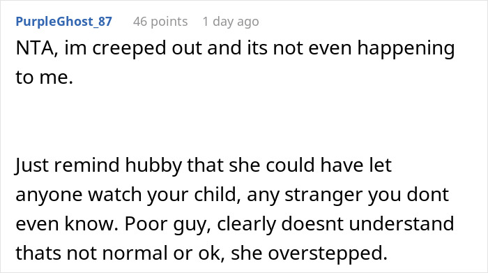 Reddit comment discussing mom disabling MIL’s baby cam access after realizing constant spying and trust issues. Reddit comment discussing mom disabling MIL’s baby cam access after realizing constant spying and trust issues.