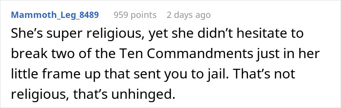 Screenshot of a Reddit comment discussing a religious person accused of breaking commandments, highlighting domestic violence themes. Screenshot of a Reddit comment discussing a religious person accused of breaking commandments, highlighting domestic violence themes.