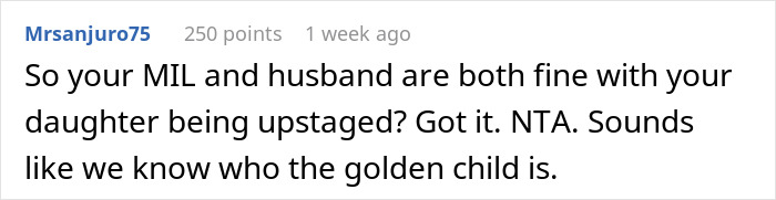 Comment on a forum post discussing a lady miffed after SIL tells her to stop making niece's birthday about her spiritual awakening. Comment on a forum post discussing a lady miffed after SIL tells her to stop making niece's birthday about her spiritual awakening.