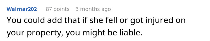 Comment on social media post discussing liability if a pregnant woman is threatened or injured on private property. Comment on social media post discussing liability if a pregnant woman is threatened or injured on private property.