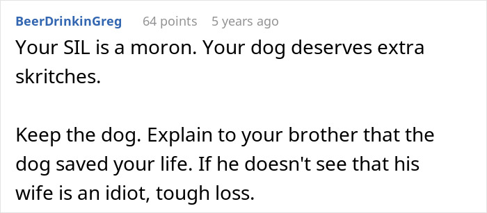 Commenter BeerDrinkinGreg responding to a dog attack incident, supporting keeping the dog for protection. Commenter BeerDrinkinGreg responding to a dog attack incident, supporting keeping the dog for protection.