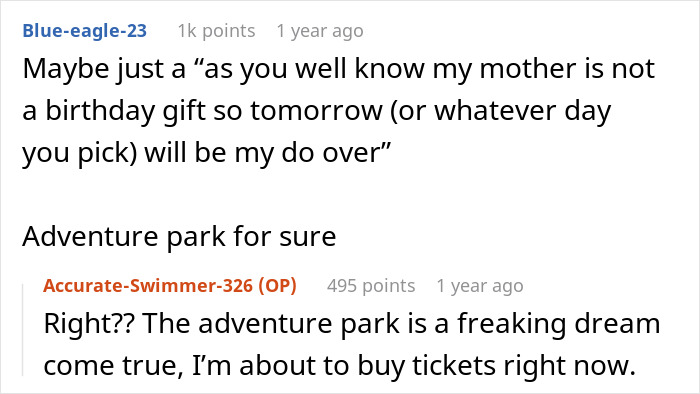Screenshot of an online discussion about a husband’s birthday surprise leading to therapy after 19 years of marriage. Screenshot of an online discussion about a husband’s birthday surprise leading to therapy after 19 years of marriage.