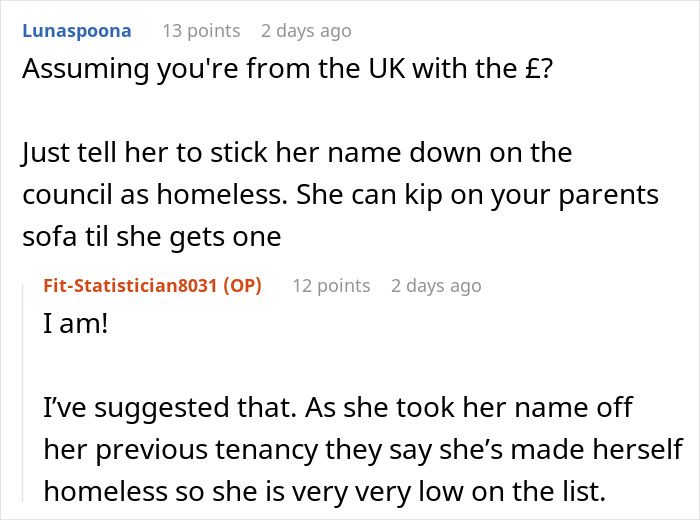 Screenshot of online discussion about family demands $33k from woman and sister arguing who needs money more. Screenshot of online discussion about family demands $33k from woman and sister arguing who needs money more.
