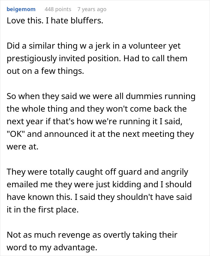 Text conversation about calling an obnoxious coworker's bluff and planning a retirement party to force her to quit. Text conversation about calling an obnoxious coworker's bluff and planning a retirement party to force her to quit.
