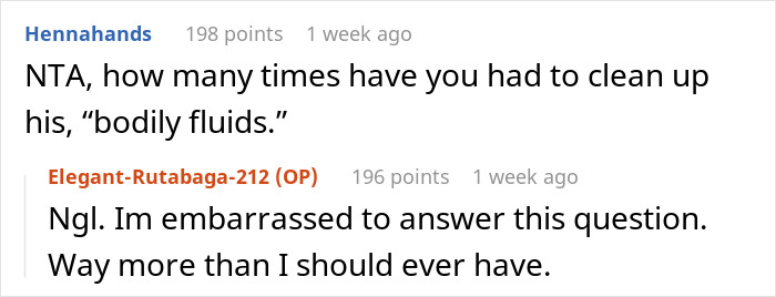 Screenshot of an online discussion about a mother caring for a 10-month-old refusing to clean fiancé’s vomit, causing tension. Screenshot of an online discussion about a mother caring for a 10-month-old refusing to clean fiancé’s vomit, causing tension.
