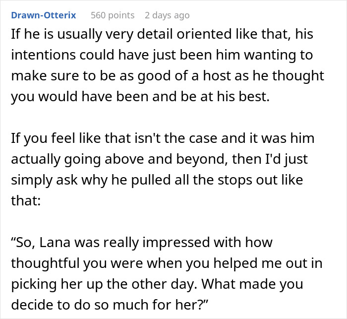 Text conversation about husband remembering friend’s favorite drink, highlighting jealousy and detailed memory. Text conversation about husband remembering friend’s favorite drink, highlighting jealousy and detailed memory.