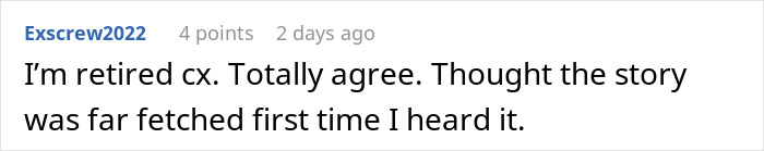 Screenshot of a forum comment by retired prison officer expressing belief Epstein’s death story is far fetched.