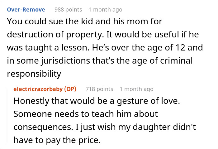 Comments discussing consequences and legal actions for a grieving son burning his sibling's bag amid family conflict. Comments discussing consequences and legal actions for a grieving son burning his sibling's bag amid family conflict.