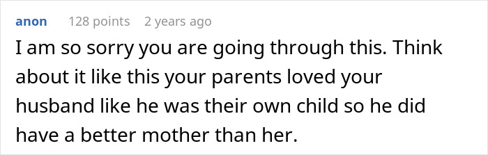 Comment expressing sympathy about a woman’s struggle with her mother-in-law’s hatred after losing her husband. Comment expressing sympathy about a woman’s struggle with her mother-in-law’s hatred after losing her husband.