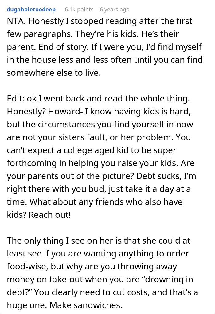 Reddit discussion about a guy accusing sister of being a stranger to his kids after refusing childcare duties. Reddit discussion about a guy accusing sister of being a stranger to his kids after refusing childcare duties.