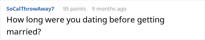 Screenshot of a Reddit comment asking how long users dated before getting married in relation to grandma threaten CPS unborn baby discussion. Screenshot of a Reddit comment asking how long users dated before getting married in relation to grandma threaten CPS unborn baby discussion.