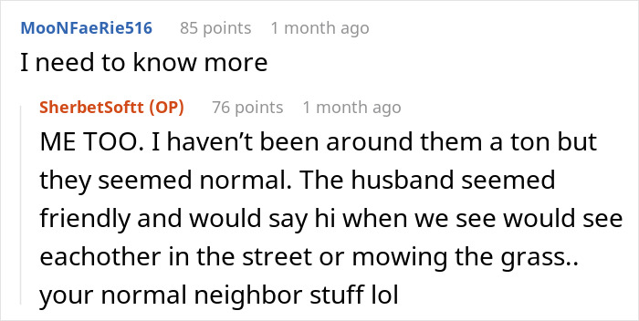 Reddit conversation about woman catching husband cheating with her sister and neighbor witnessing shocking porch confrontation.
