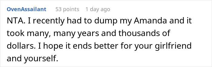 Screenshot of an online comment discussing a man giving his pregnant girlfriend an ultimatum after insecurities arise. Screenshot of an online comment discussing a man giving his pregnant girlfriend an ultimatum after insecurities arise.