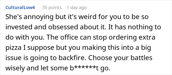 Workplace conflict as worker calls out gluten-free colleague at pizza party, sparking a heated argument.