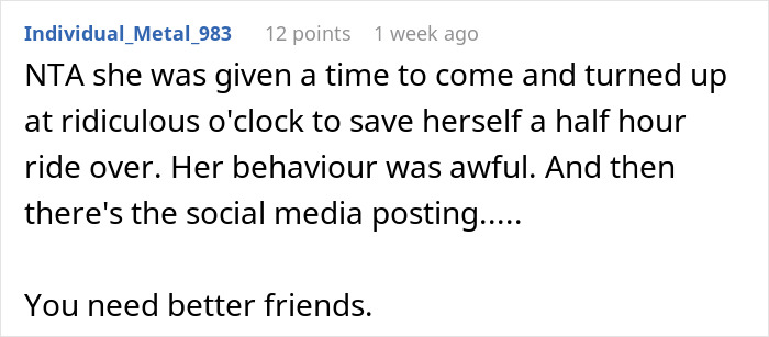 Screenshot of a forum comment discussing a teen showing up at best friend’s door at 4 AM and the resulting conflict. Screenshot of a forum comment discussing a teen showing up at best friend’s door at 4 AM and the resulting conflict.