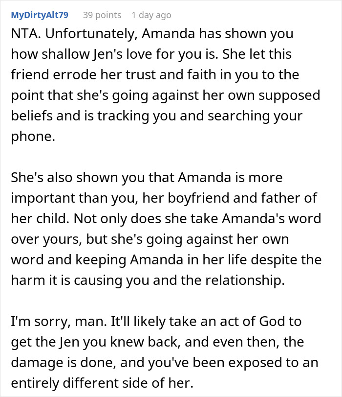 Alt text: Man gives pregnant girlfriend an ultimatum after insecurities affect trust and relationship dynamics. Alt text: Man gives pregnant girlfriend an ultimatum after insecurities affect trust and relationship dynamics.