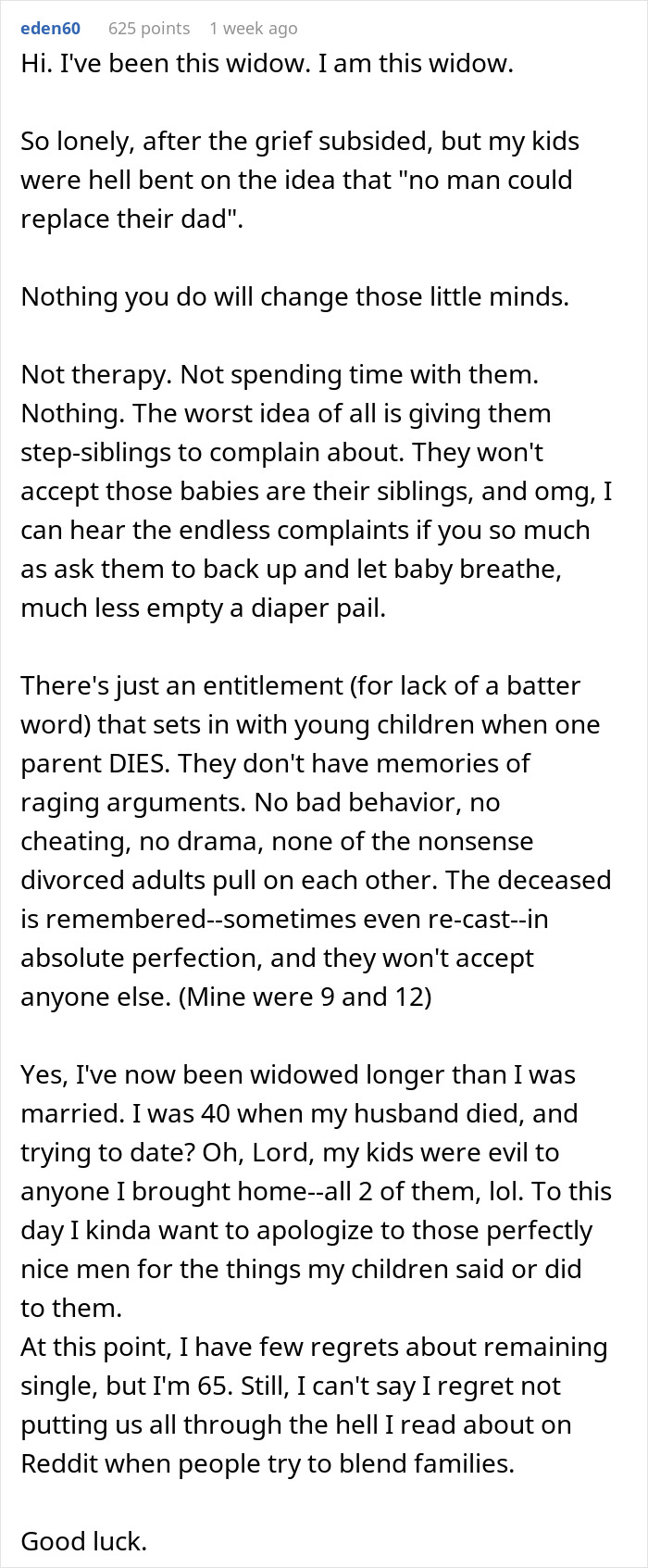 Comment text describing a man trying to win over fiancee’s kids for years but ultimately giving up on blending families. Comment text describing a man trying to win over fiancee’s kids for years but ultimately giving up on blending families.