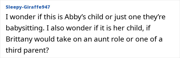 Comment discussing speculation about the Hensel twins’ new baby, motherhood, and marriage roles. Comment discussing speculation about the Hensel twins’ new baby, motherhood, and marriage roles.